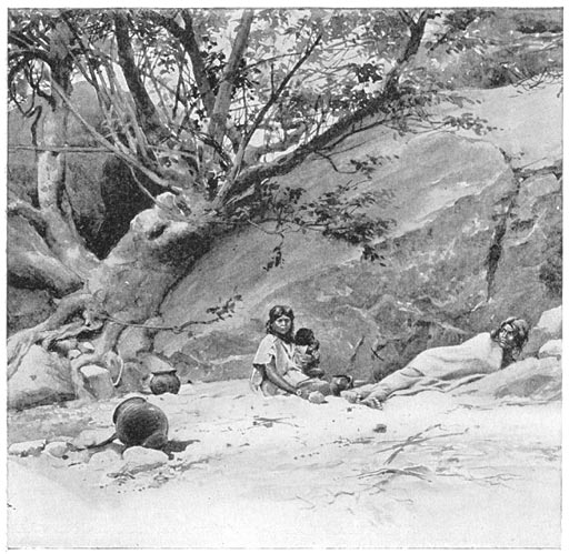 Tarahumare Family Camping under a Tree.